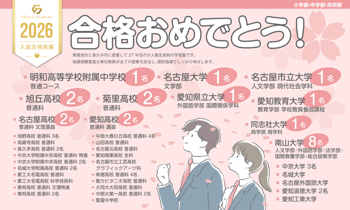 新生アカデミー入試合格実績